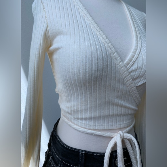 Vanilla Long Sleeve Wrap Top - Picture 8 of 14